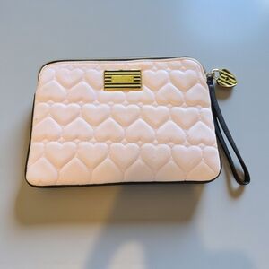 Betsey Johnson Pink Quilted Heart Wristlet